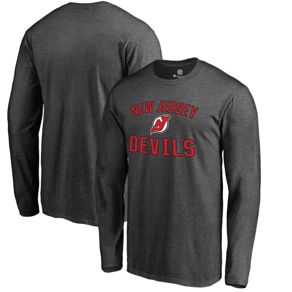 New Jersey Devils Victory Arch Long Sleeve T-Shirt - Heathered Gray - NHL