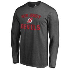 New Jersey Devils Victory Arch Long Sleeve T-Shirt - Heathered Gray - NHL