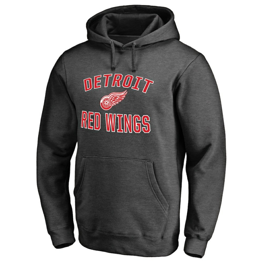 Detroit Red Wings Victory Arch Team Fitted Pullover Hoodie - Heather Charcoal - NHL