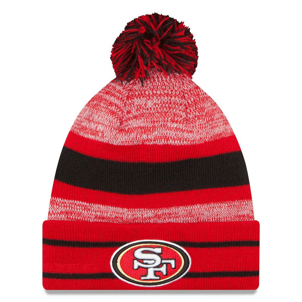 San Francisco 49ers New Era Team Logo Cuffed Knit Hat with Pom Scarlet | NFL