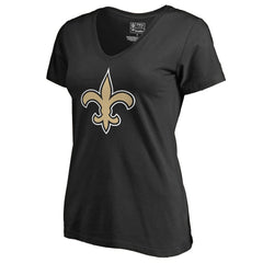 New Orleans Saints Women's Primary Team Logo V-Neck T-Shirt Black | NFL