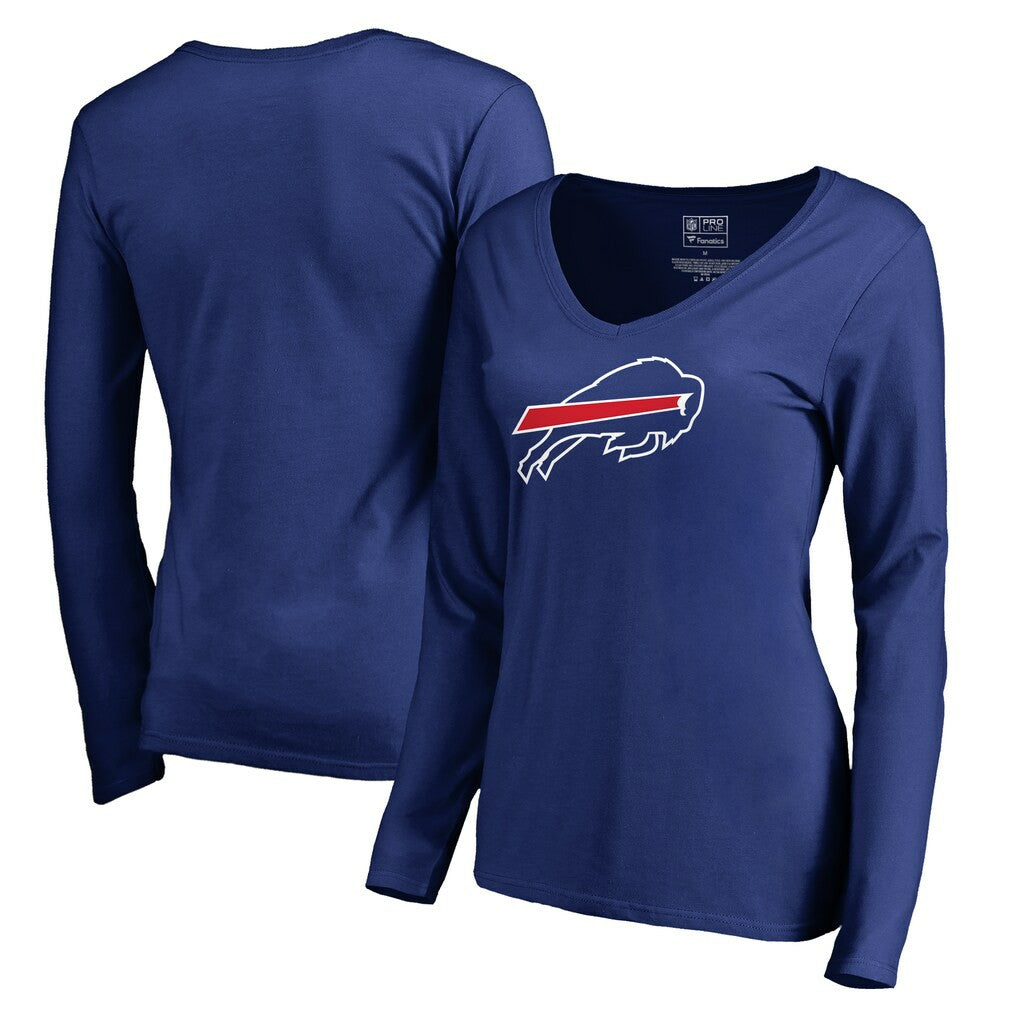 Buffalo Bills Women's Primary Logo V-Neck Long-Sleeve T-Shirt Royal | NFL
