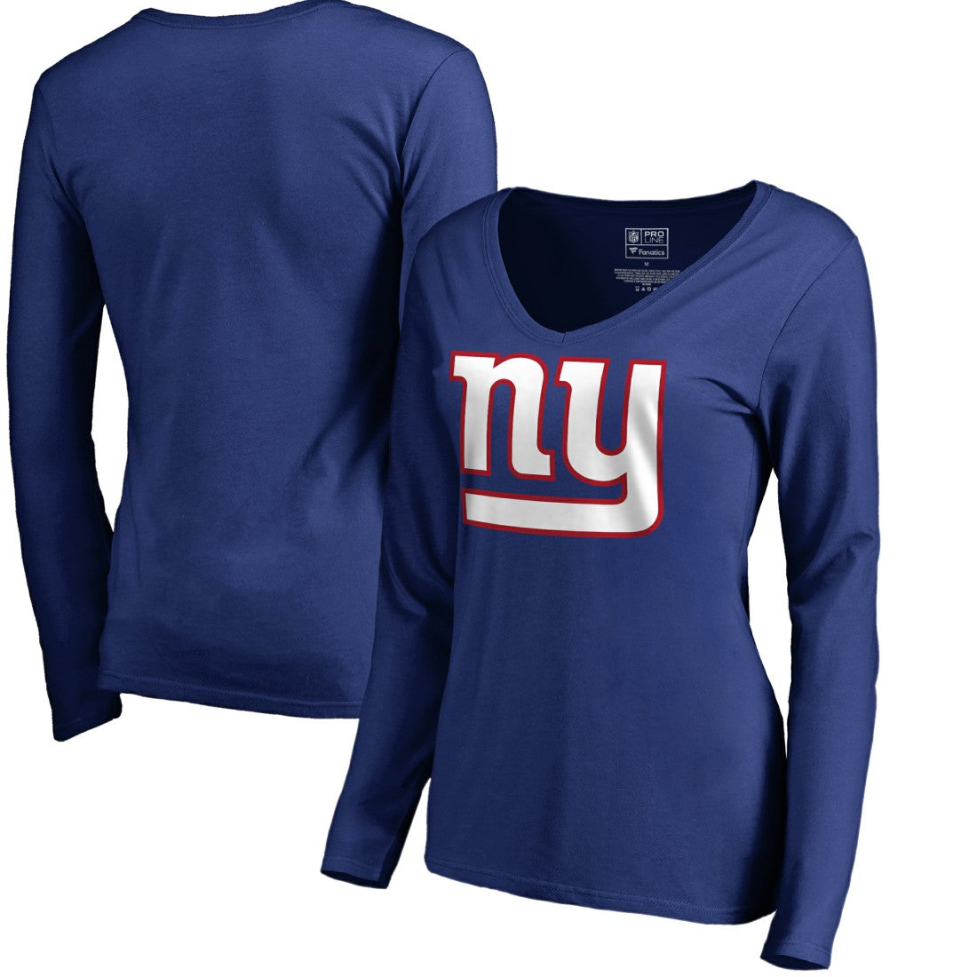 New York Giants Women's Primary Logo V-Neck Long-Sleeve T-Shirt Royal | NFL
