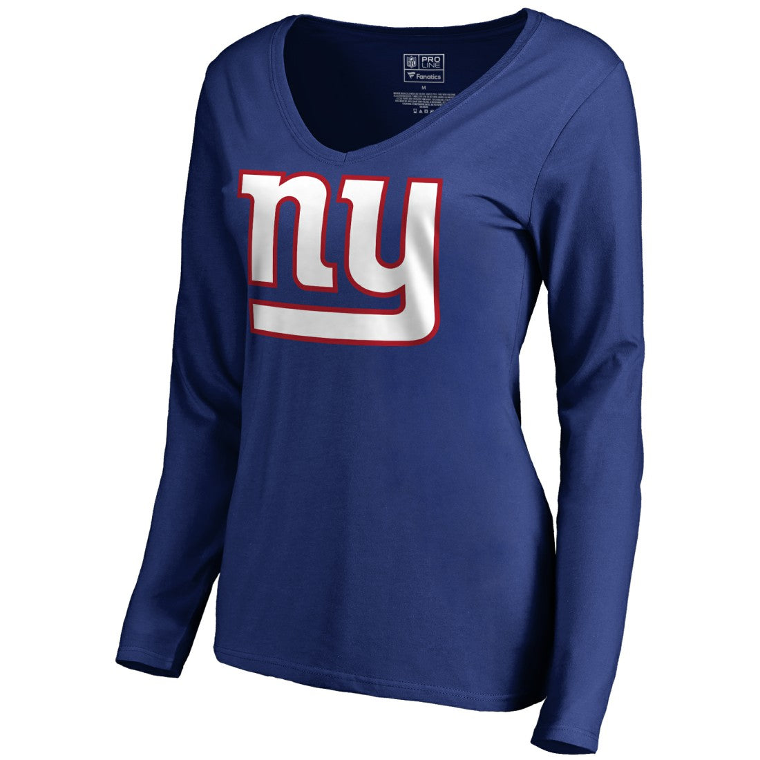 New York Giants Women's Primary Logo V-Neck Long-Sleeve T-Shirt Royal | NFL