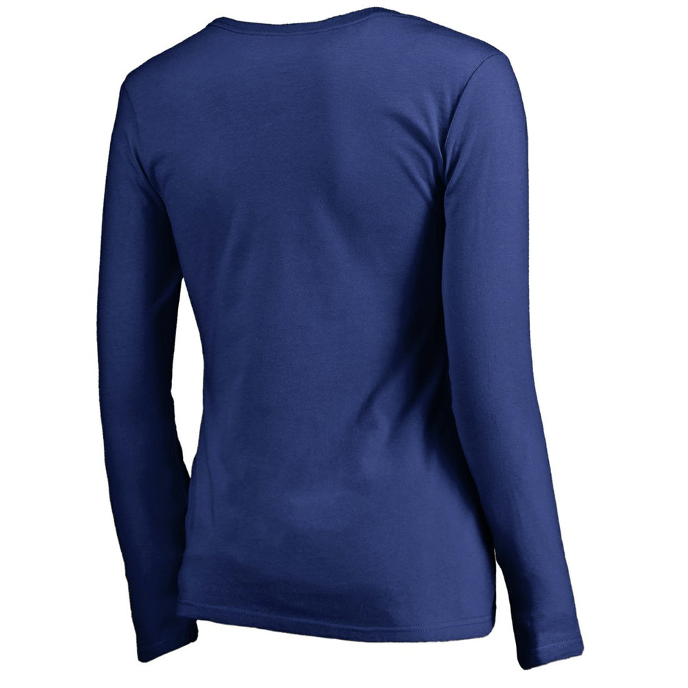 New York Giants Women's Primary Logo V-Neck Long-Sleeve T-Shirt Royal | NFL