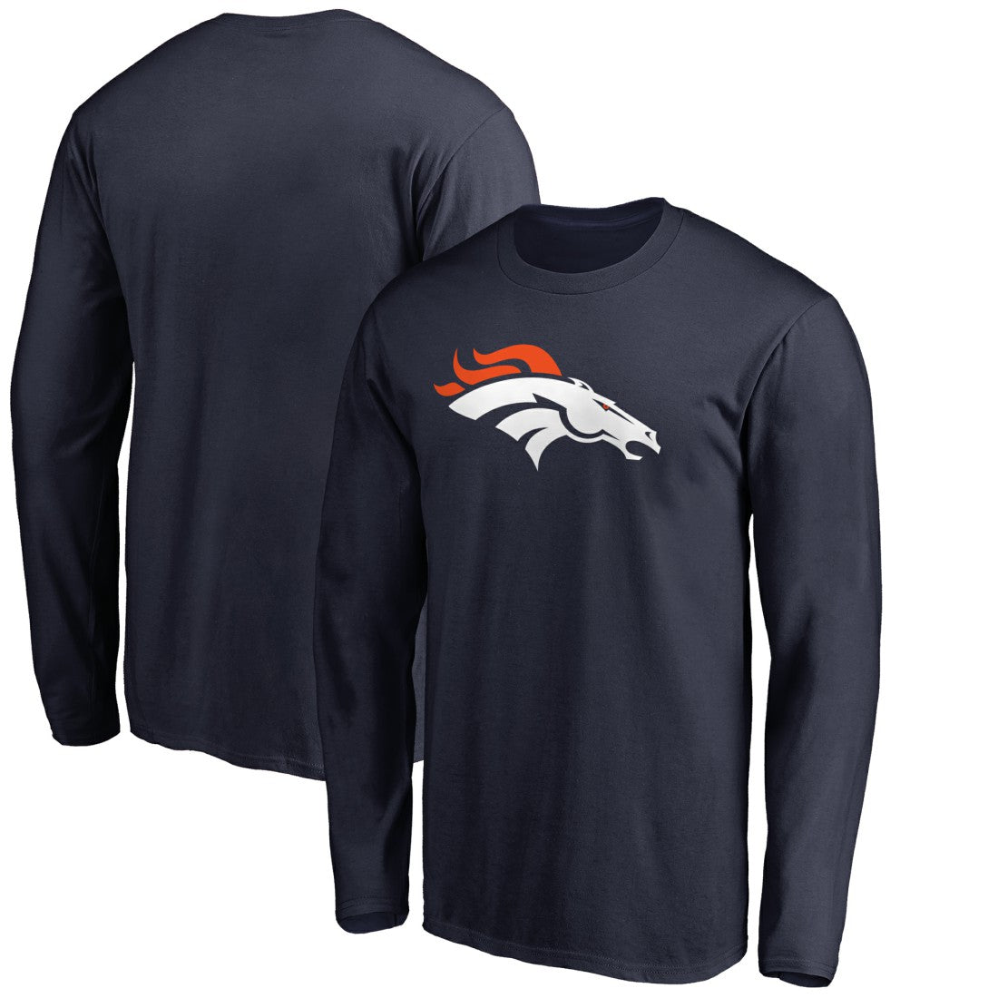 Denver Broncos Primary Logo Long-Sleeve T-Shirt Navy | NFL