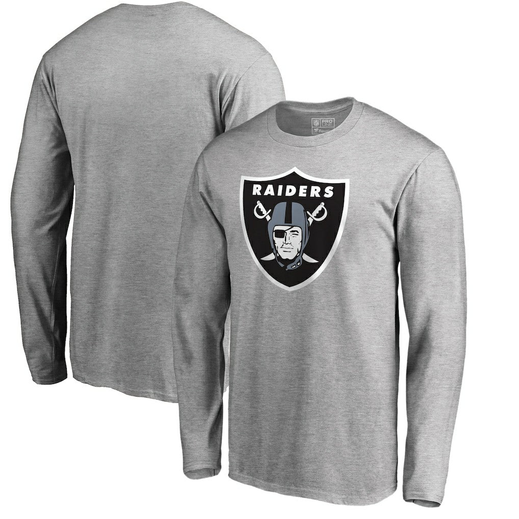 Las Vegas Raiders Primary Logo Long-Sleeve T-Shirt Heathered Gray | NFL