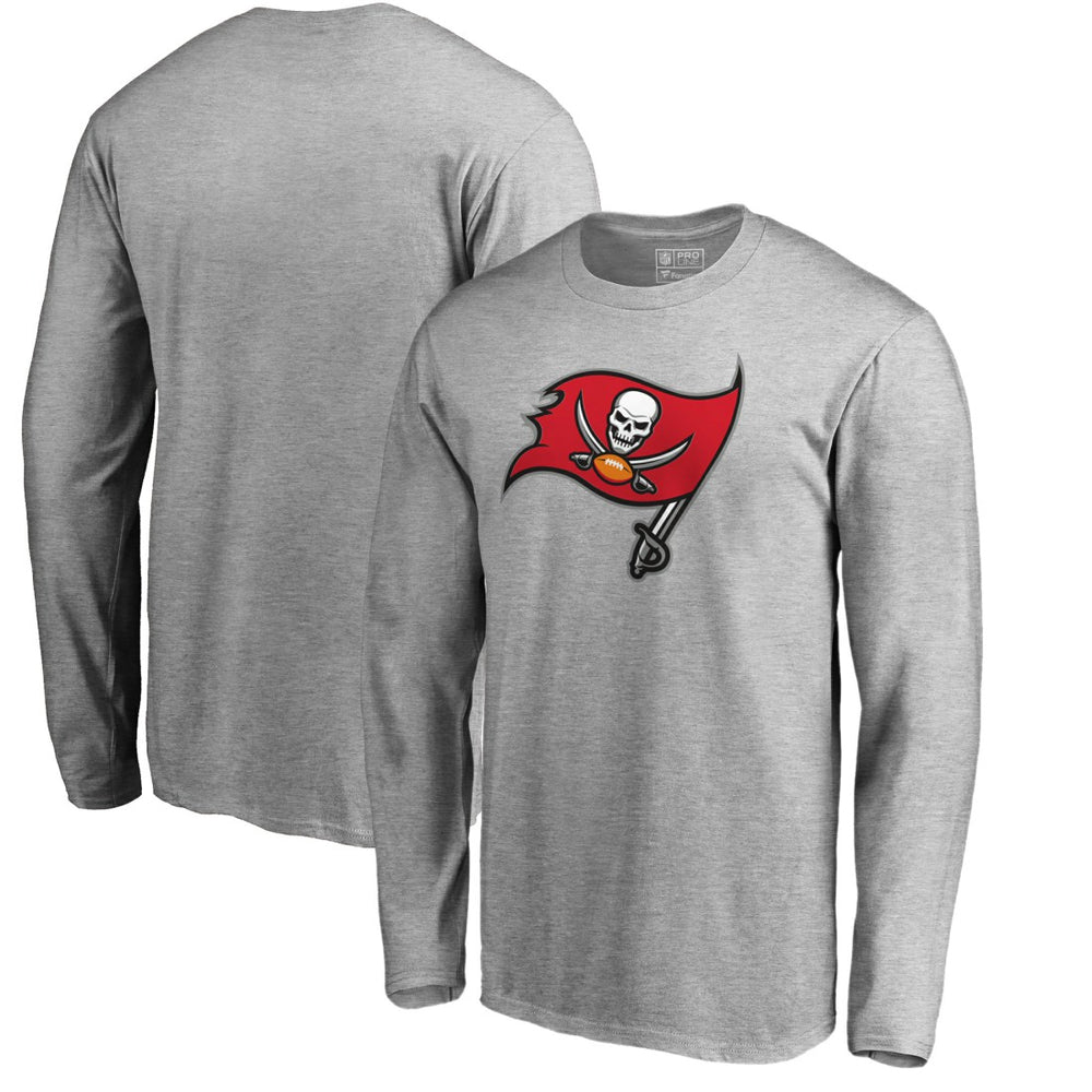 Tampa Bay Buccaneers Primary Logo Long-Sleeve T-Shirt Heathered Gray | NFL