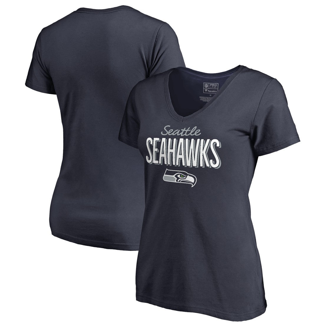 Seattle Seahawks Women's Nostalgia V-Neck T-Shirt Navy | NFL