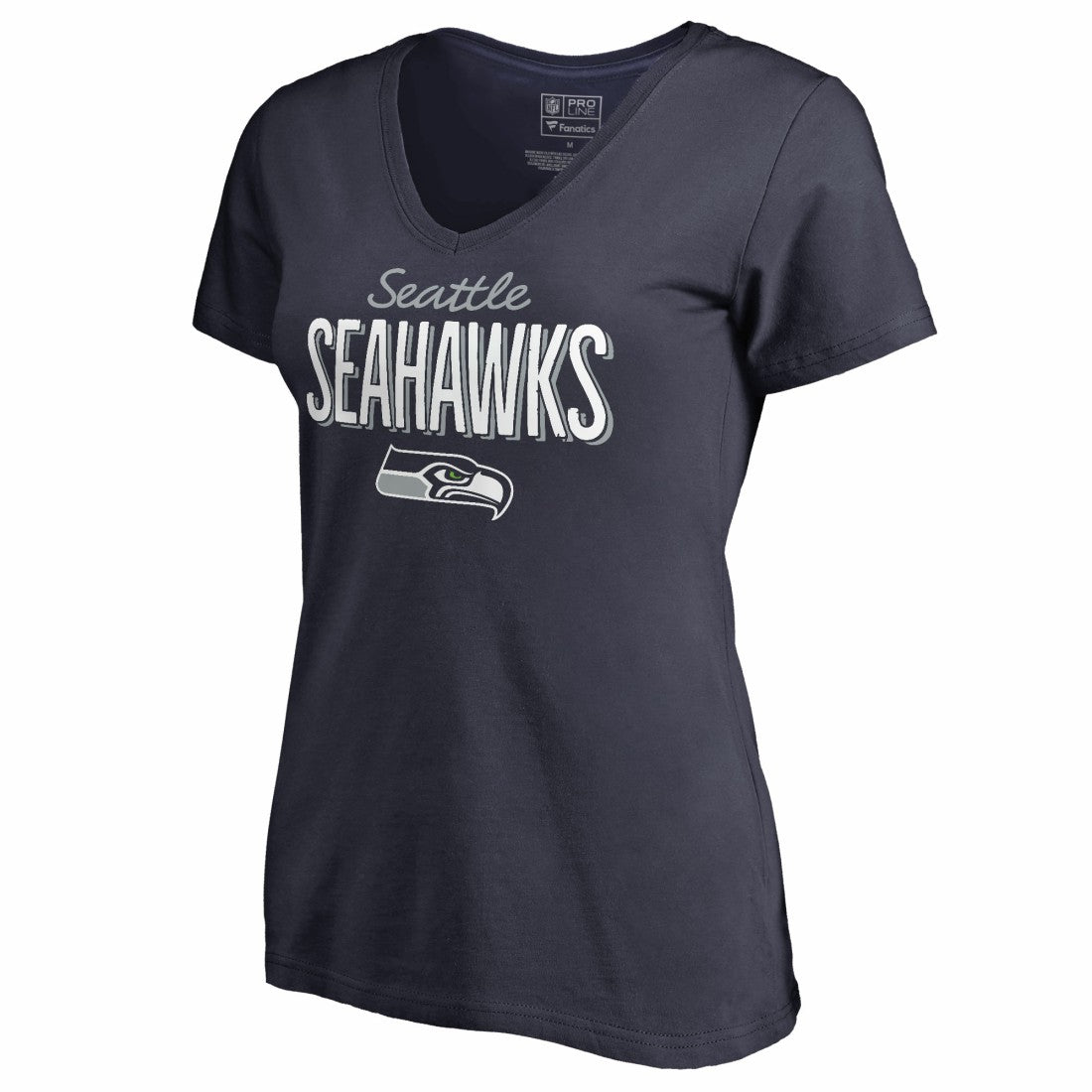 Seattle Seahawks Women's Nostalgia V-Neck T-Shirt Navy | NFL
