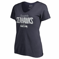 Seattle Seahawks Women's Nostalgia V-Neck T-Shirt Navy | NFL
