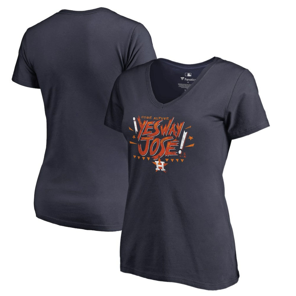 Jose Altuve Houston Astros Women's Player Hometown Collection V-Neck Yes Way Jose T-Shirt - MLB