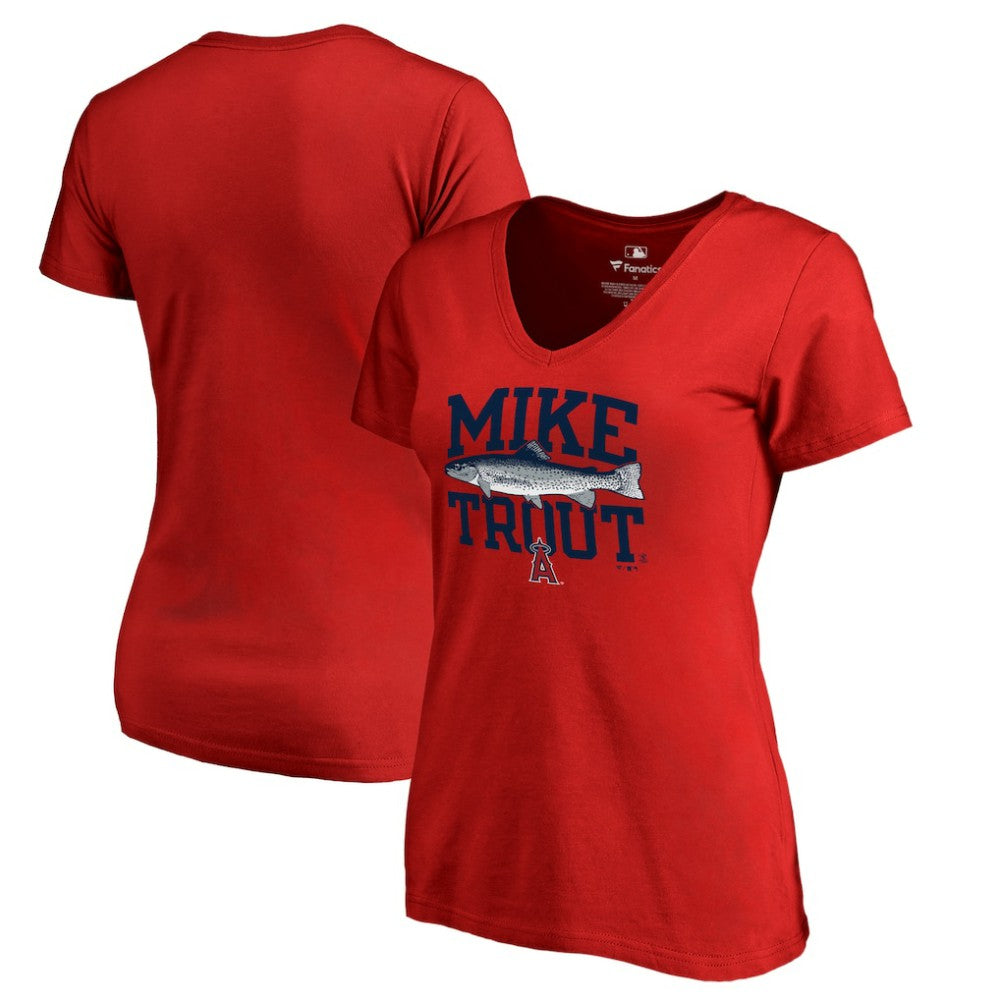 Mike Trout Los Angeles Angels Women's Player Hometown Collection V-Neck T-Shirt - MLB