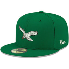Philadelphia Eagles New Era Omaha Throwback 59FIFTY Fitted Hat Kelly Green | NFL