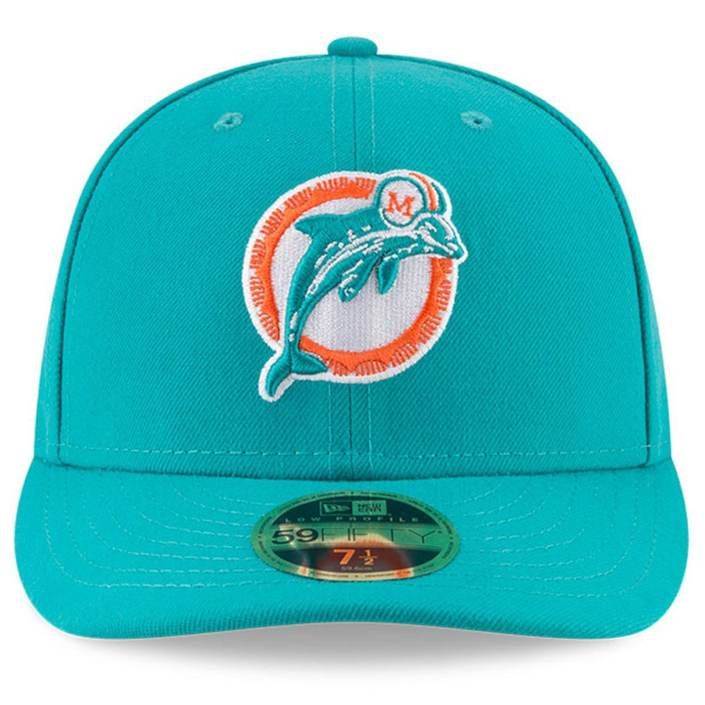 Miami Dolphins New Era Omaha Throwback Low Profile 59FIFTY Fitted Hat Aqua | NFL