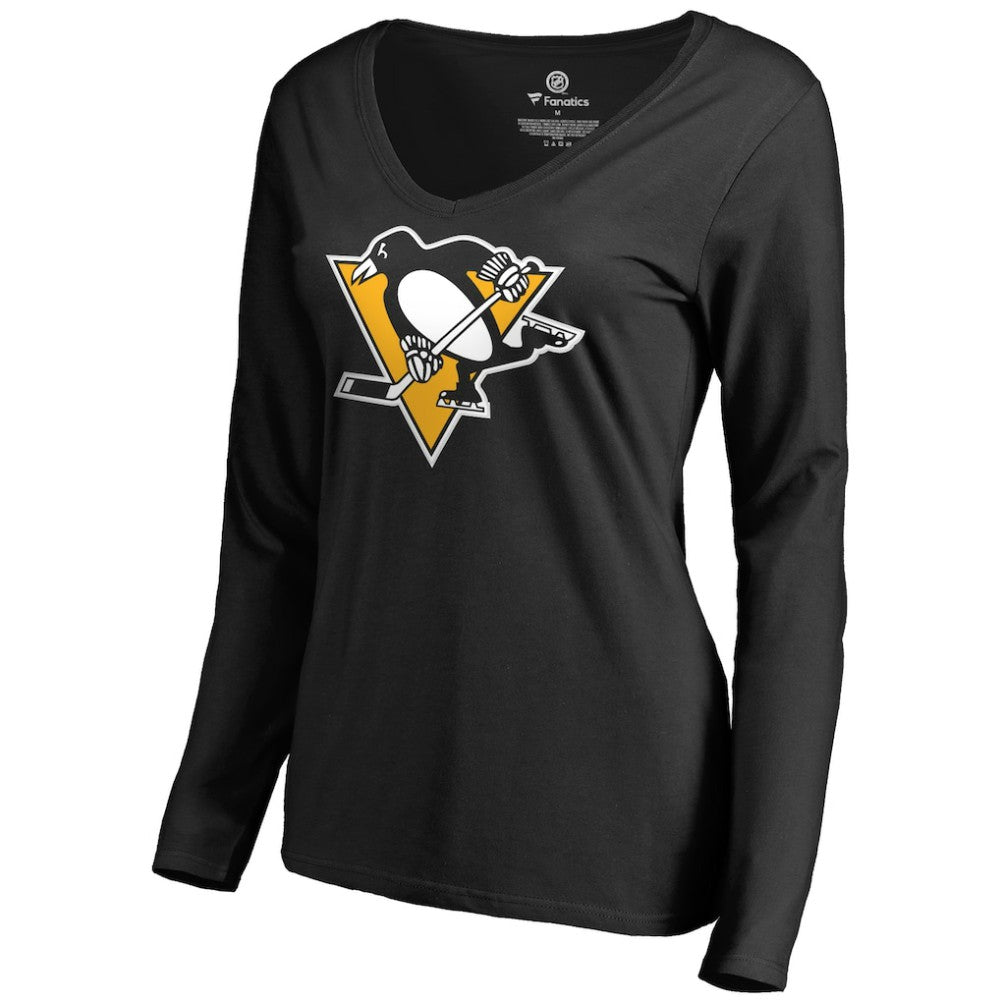 Bryan Rust Pittsburgh Penguins Women's Backer Name & Number Long Sleeve V-Neck T-Shirt - Black - NHL