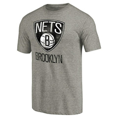 Brooklyn Nets Distressed Team Logo Tri-Blend T-Shirt Heather Gray - NBA