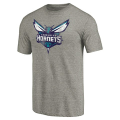 Charlotte Hornets Distressed Team Logo Tri-Blend T-Shirt Heather Gray - NBA