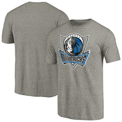 Dallas Mavericks Distressed Team Logo Tri-Blend T-Shirt Heather Gray - NBA