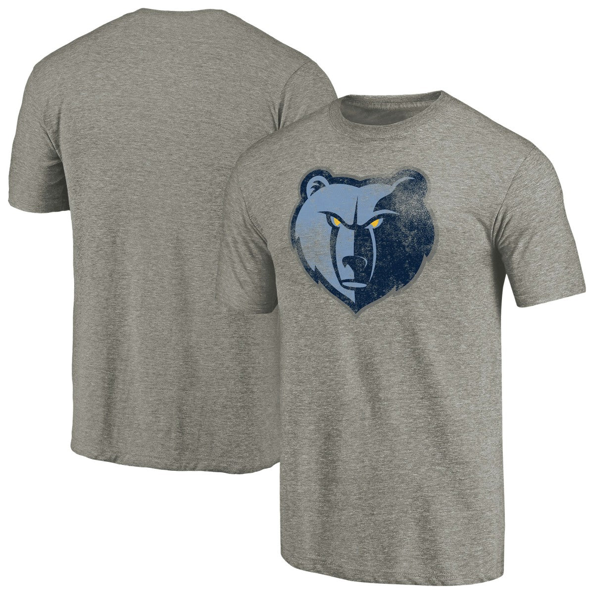 Memphis Grizzlies Distressed Team Logo Tri-Blend T-Shirt Heather Gray - NBA