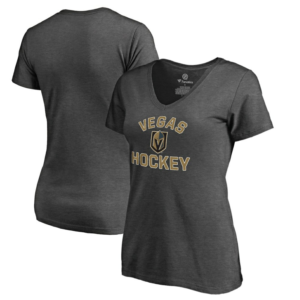 Vegas Golden Knights Women's Overtime V-Neck T-Shirt - Heathered Gray - NHL