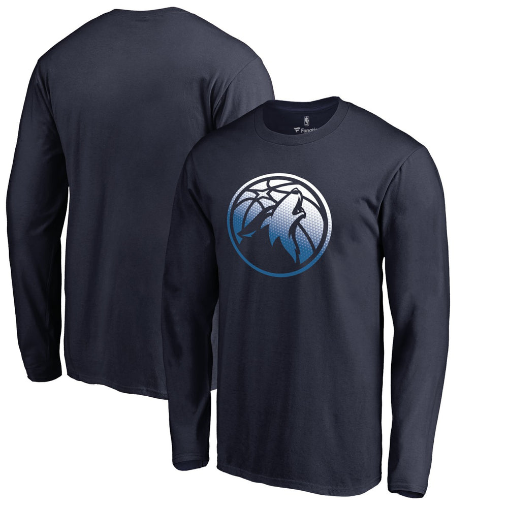 Minnesota Timberwolves Gradient Logo Long Sleeve T-Shirt Navy - NBA