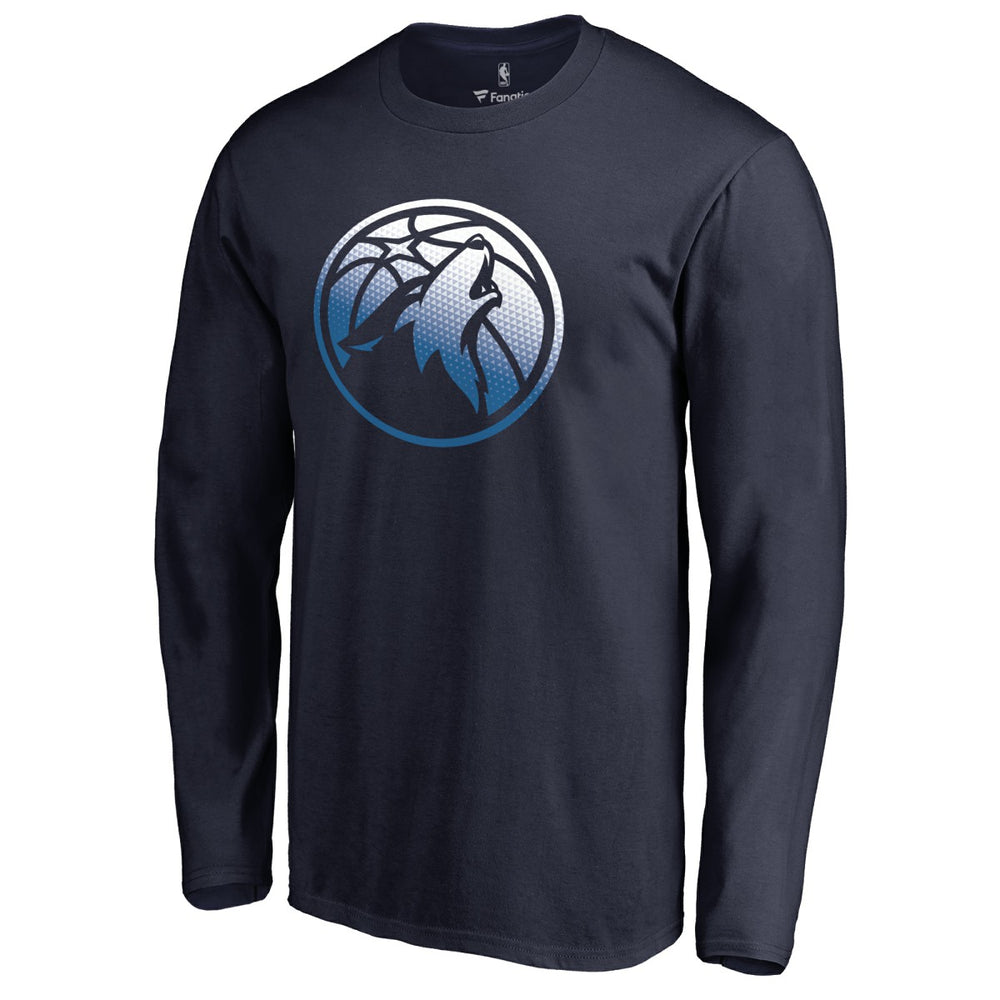 Minnesota Timberwolves Gradient Logo Long Sleeve T-Shirt Navy - NBA