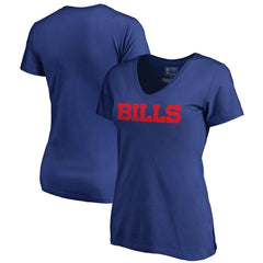 Buffalo Bills Women's Wordmark V-Neck T-Shirt Royal | NFL