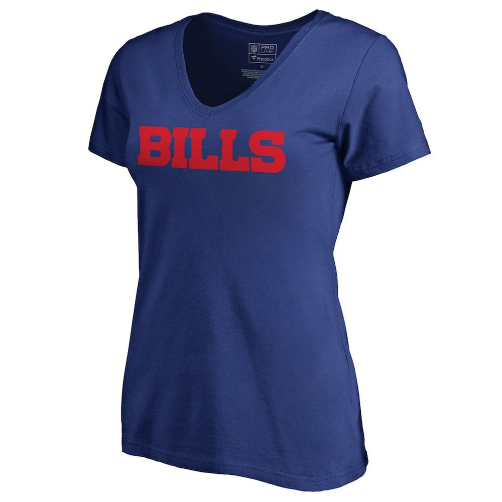 Buffalo Bills Women's Wordmark V-Neck T-Shirt Royal | NFL