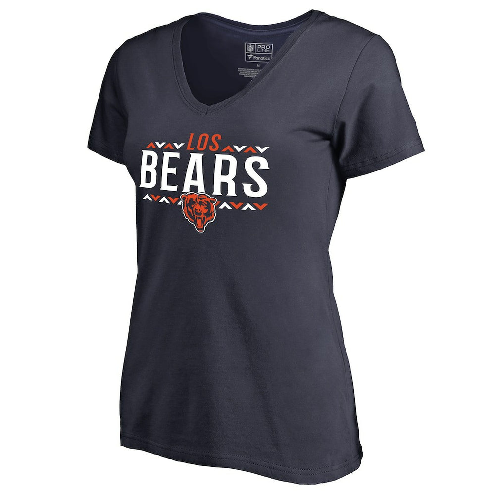 Chicago Bears Women's Arriba V-Neck T-Shirt Navy | NFL