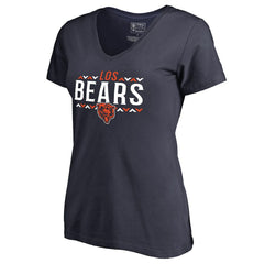 Chicago Bears Women's Arriba V-Neck T-Shirt Navy | NFL