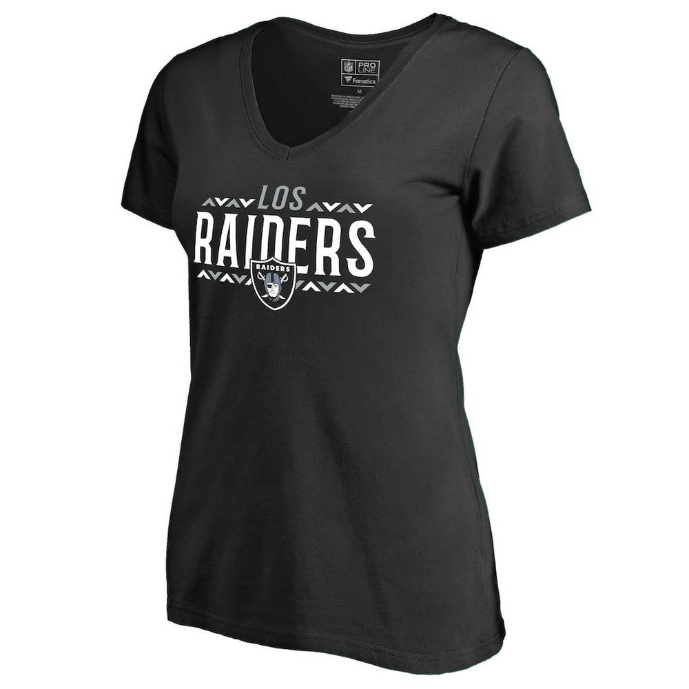 Las Vegas Raiders Women's Arriba V-Neck T-Shirt Black | NFL