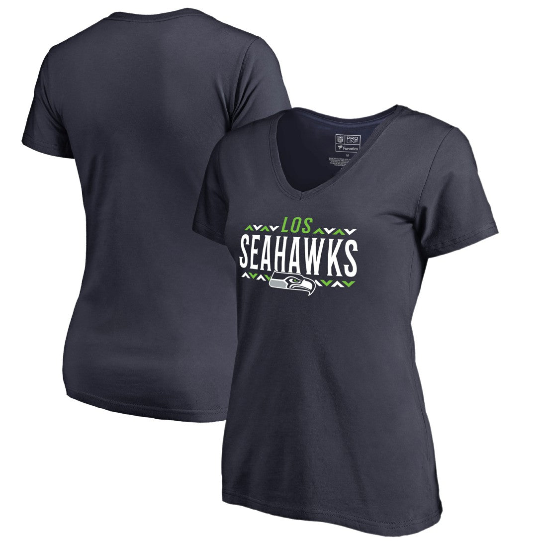 Seattle Seahawks Women's Arriba V-Neck T-Shirt Navy | NFL