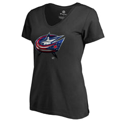 Columbus Blue Jackets Women's Midnight Mascot V-Neck T-Shirt - Black - NHL