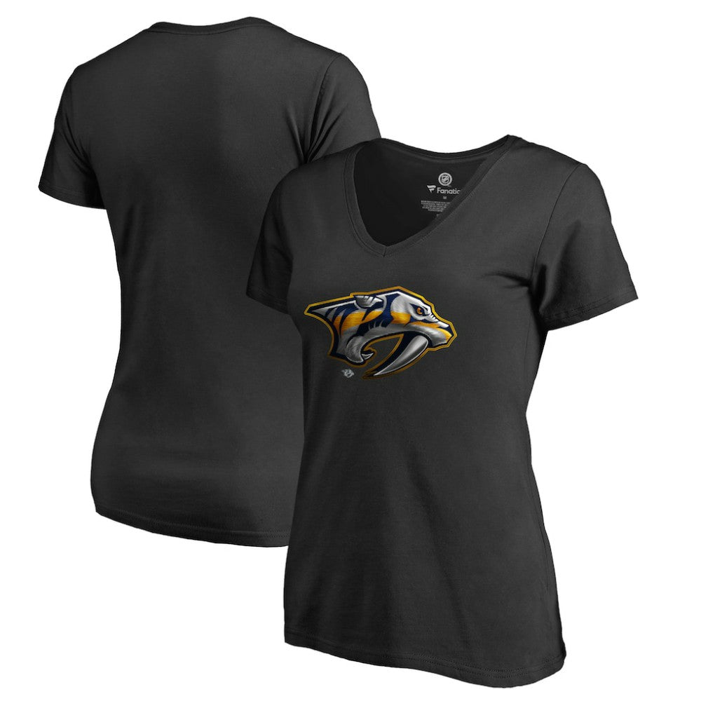 Nashville Predators Women's Midnight Mascot V-Neck T-Shirt - Black - NHL