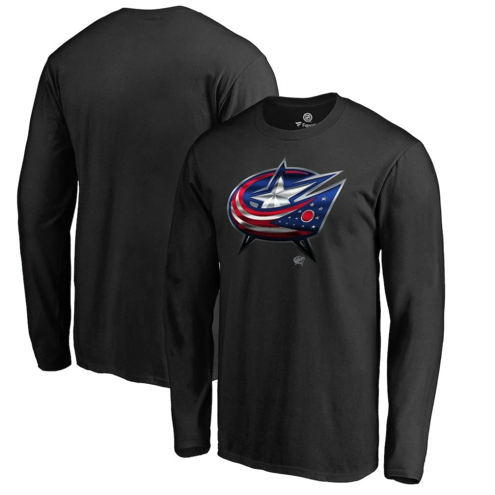 Columbus Blue Jackets Midnight Mascot Long Sleeve T-Shirt - Black - NHL