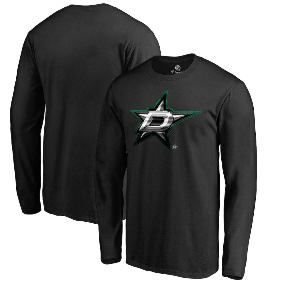 Dallas Stars Midnight Mascot Long Sleeve T-Shirt - Black - NHL
