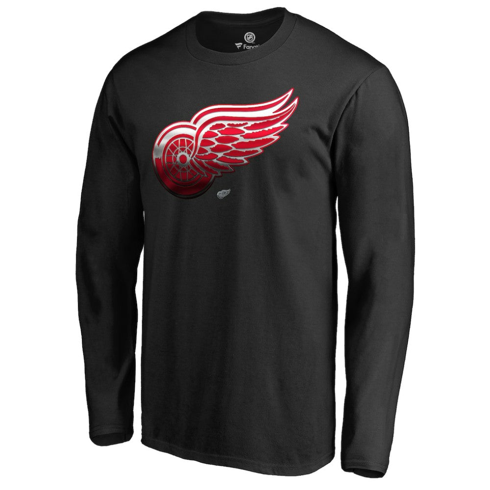 Detroit Red Wings Midnight Mascot Long Sleeve T-Shirt - Black - NHL