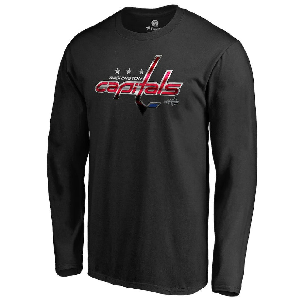 Washington Capitals Midnight Mascot Long Sleeve T-Shirt - Black - NHL