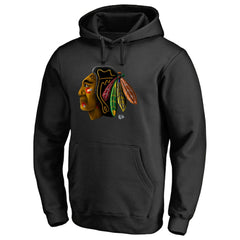 Chicago Blackhawks Midnight Mascot Pullover Hoodie - Black - NHL