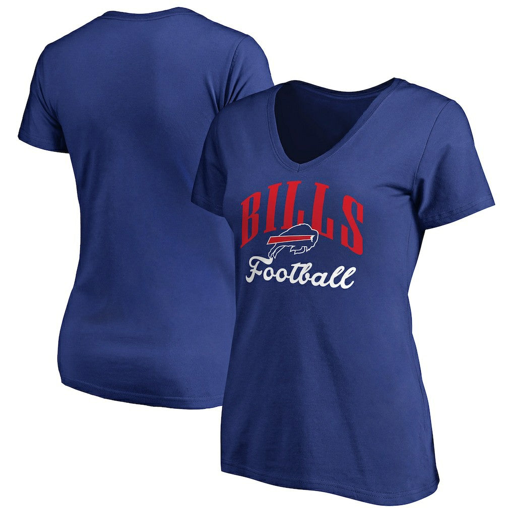 Buffalo Bills Women's Victory Script V-Neck T-Shirt -Royal | NFL