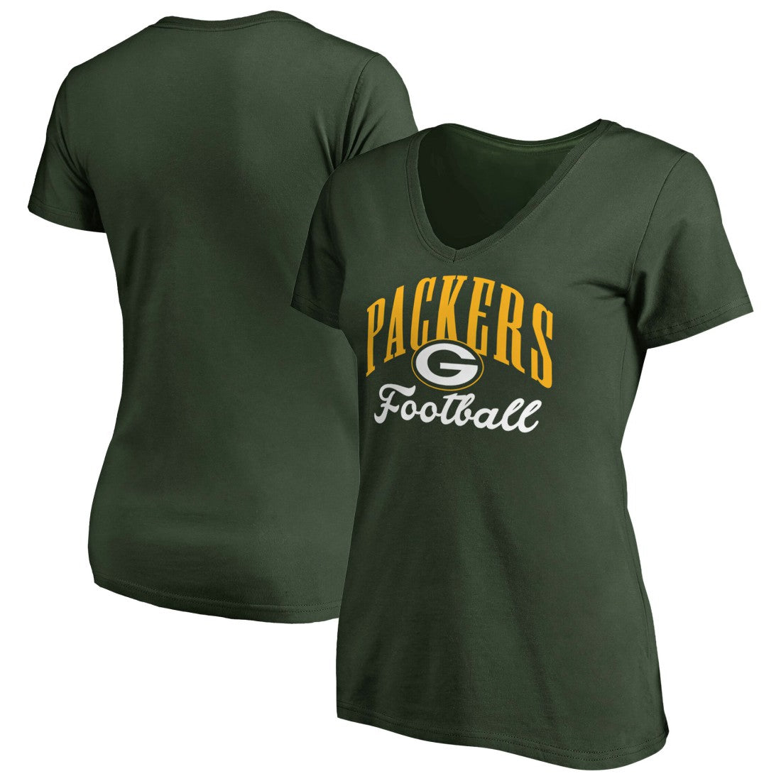 Green Bay Packers Women's Victory Script V-Neck T-Shirt -Green | NFL