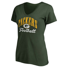 Green Bay Packers Women's Victory Script V-Neck T-Shirt -Green | NFL