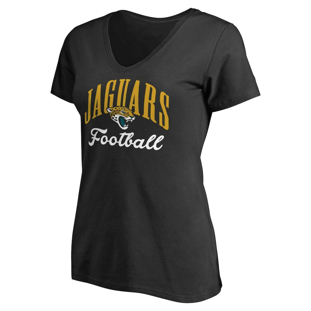 Jacksonville Jaguars Women's Victory Script V-Neck T-Shirt -Black | NFL