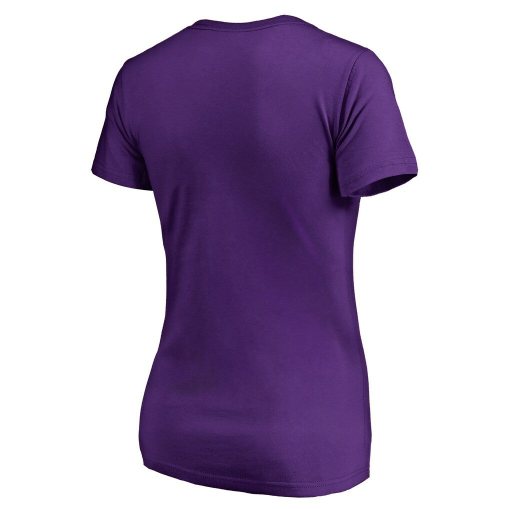 Minnesota Vikings Women's Victory Script V-Neck T-Shirt -Purple | NFL