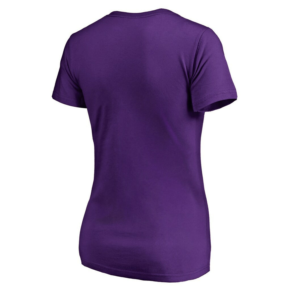 Minnesota Vikings Women's Victory Script V-Neck T-Shirt -Purple | NFL