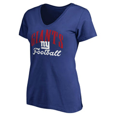 New York Giants Women's Victory Script V-Neck T-Shirt -Royal | NFL