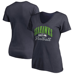Seattle Seahawks Women's Victory Script V-Neck T-Shirt Navy | NFL