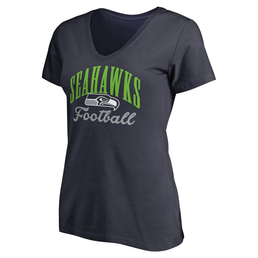 Seattle Seahawks Women's Victory Script V-Neck T-Shirt Navy | NFL