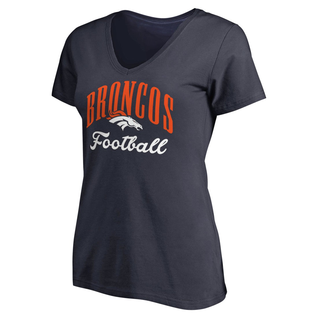 Denver Broncos Women's Victory Script V-Neck T-Shirt Navy | NFL